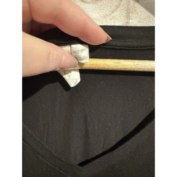 Ady P Size 1X‎ Women's Black Short Sleeve T-shirt With Front Pocket Shirttail - Picture 5 of 6